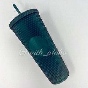 💚🌲SALE💚🌲 Starbucks Matte Hunter Green Studded Bling Tumbler